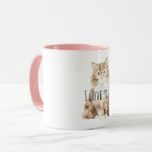 Mug Joli chat crème avec des lunettes (Devant gauche)