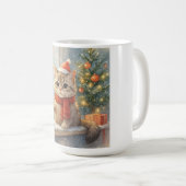 Mug Joli chat de Noël fantaisiste (Devant droit)