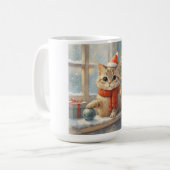 Mug Joli chat de Noël fantaisiste (Devant gauche)