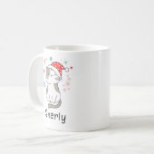 Mug Joli chat de Noël nom personnalisé (Devant gauche)