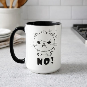 Mug Joli chat en colère qui crache Non.