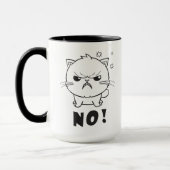 Mug Joli chat en colère qui crache Non. (Gauche)