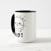 Mug Joli chat en colère qui crache Non. (Devant gauche)