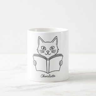 Mug Joli Chat en train de lire un livre