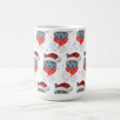 Mug Joli Chat Gris Aquarelle avec Écharpe (Centre)