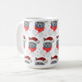 Mug Joli Chat Gris Aquarelle avec Écharpe (Devant gauche)