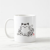 Mug Joli chat japonais et sakura avec tampon "Neko" (Gauche)
