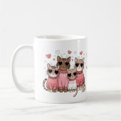 Mug Joli Chat Kitty Saint-Valentin Rose Nom Personnali (Gauche)