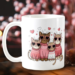 Mug Joli Chat Kitty Saint-Valentin Rose Nom Personnali