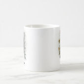 Mug Joli Chat Noir Aquarelle Fleurs Nom (Centre)