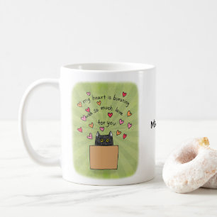 Mug Joli Chat Noir Dans Une Boîte Nom Personnalisé Pou