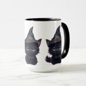 Mug Joli chat noir de Halloween fantaisiste (Devant droit)