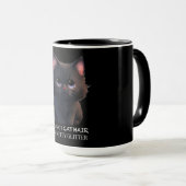 Mug Joli chat noir duveteux (Devant droit)