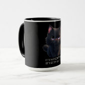 Mug Joli chat noir duveteux (Devant gauche)