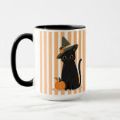 Mug Joli chat noir Halloween avec chapeau de sorcière (Gauche)