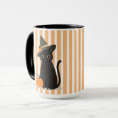 Mug Joli chat noir Halloween avec chapeau de sorcière (Devant gauche)