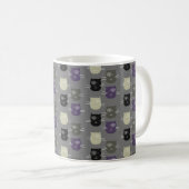 Mug Joli Chat Noir Violet Gris (Devant droit)