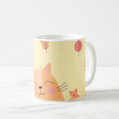 Mug Joli Chat Orange Gingembre Jouant dans les Feuille (Devant droit)