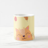 Mug Joli Chat Orange Gingembre Jouant dans les Feuille (Centre)
