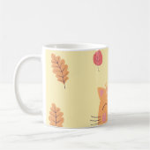 Mug Joli Chat Orange Gingembre Jouant dans les Feuille (Gauche)