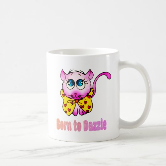 Mug Joli Chat Rose - Né pour Éblouir l'Art (Droite)