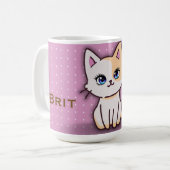 Mug Joli Chat Rose Personnalisé (Devant gauche)