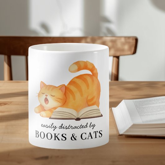 Mug Joli Chat Roux Bibliophile Citation Drôle