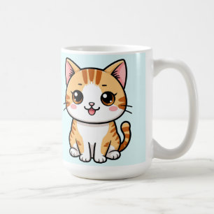 Mug Joli Chat Tigré Orange de Dessin Animé
