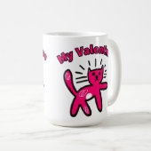 Mug Joli chat valentin doodle mignon (Devant droit)