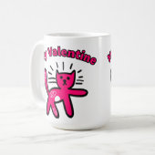 Mug Joli chat valentin doodle mignon (Devant gauche)