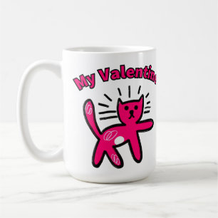 Mug Joli chat valentin doodle mignon