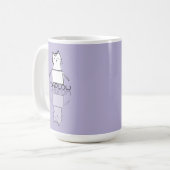 Mug Joli Chat Violet Doodle Nom Personnalisé (Devant gauche)