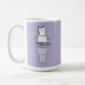 Mug Joli Chat Violet Doodle Nom Personnalisé (Gauche)
