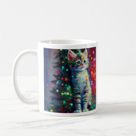 Mug Joli chaton de Noël | Joyeux No-Kit (Gauche)