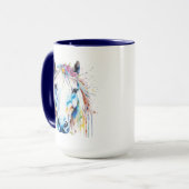 Mug Joli Cheval Blanc Floral Personnalisé (Devant gauche)