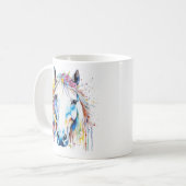 Mug Joli Cheval Blanc Floral Personnalisé (Devant gauche)