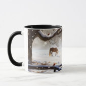 Mug Joli Cheval de Noël dans la neige (Gauche)