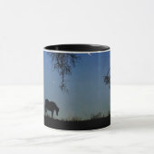 Mug Joli cheval et nuit étoilée avec chênes (Centre)