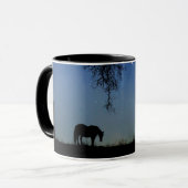 Mug Joli cheval et nuit étoilée avec chênes (Devant gauche)