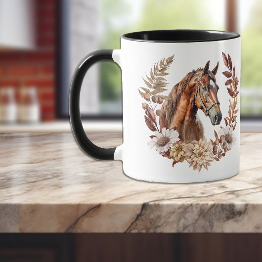 Mug Joli Cheval Rouge Sorrel Verrerie d'automne