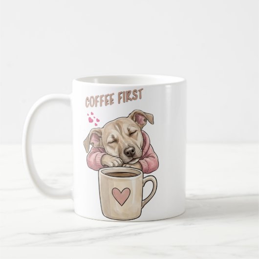 Mug Joli chien dormant paisiblement (Gauche)