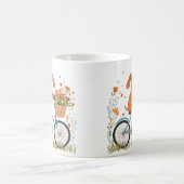 Mug Joli chien teckel à vélo Fleurs de printemps (Centre)