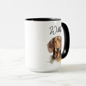 Mug Joli chien teckel aquarelle (Devant droit)