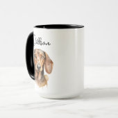 Mug Joli chien teckel aquarelle (Devant gauche)