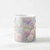 Mug joli chiot blanc avec des fleurs (Centre)
