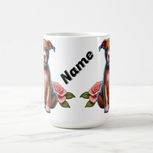 Mug Joli chiot Brown avec Rose (Centre)