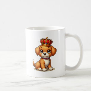 Mug Joli chiot en caricature portant une couronne !