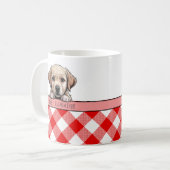 Mug Joli chiot Labrador Meilleure maman de chien Gingh (Devant gauche)
