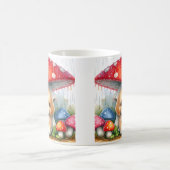Mug Joli Chiot Labrador Sous Parapluie De Champignons (Centre)