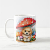 Mug Joli Chiot Labrador Sous Parapluie De Champignons (Gauche)